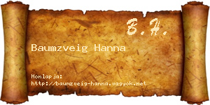 Baumzveig Hanna névjegykártya